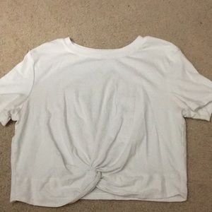 white cotton shirt (plain) with knot